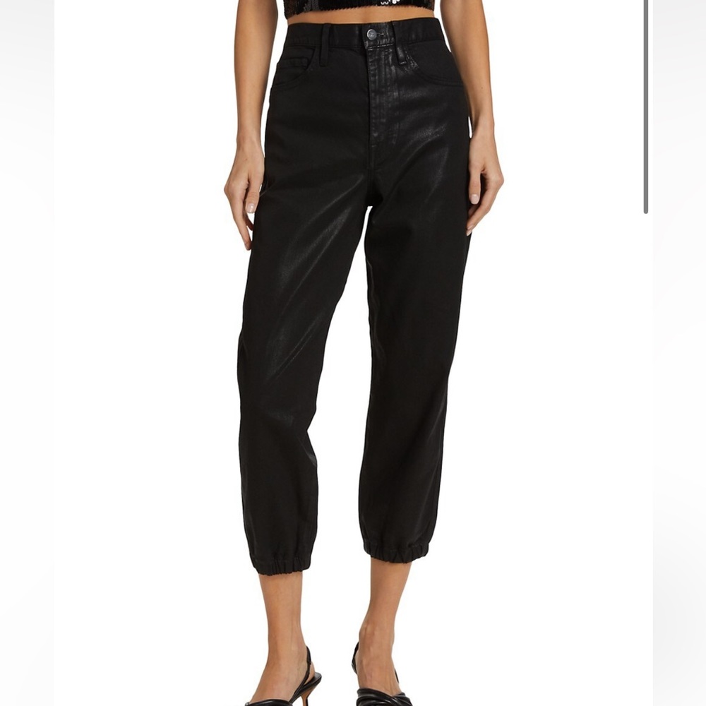 Frame Denim Le Lounge Stretch Coated Crop Jeans